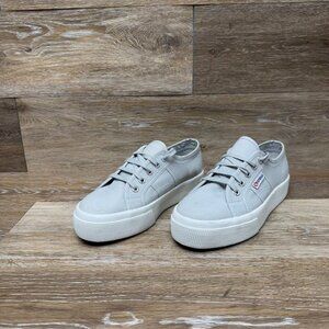 Superga Unisex 2750 COTU Gray Classic Platform Sneaker EU 37.5
